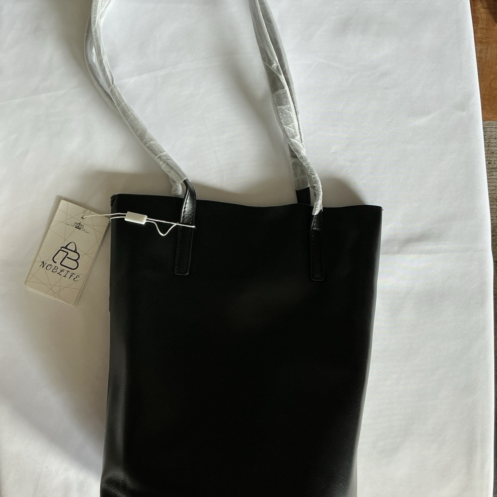Noblife Black Vegan Leather Boho Purse
